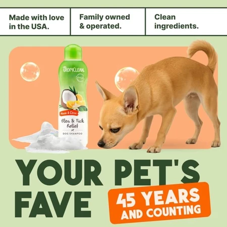 Tropiclean Opti-neem - Soothing Anti-Flea and Tick Shampoo for Dogs, 592 ml