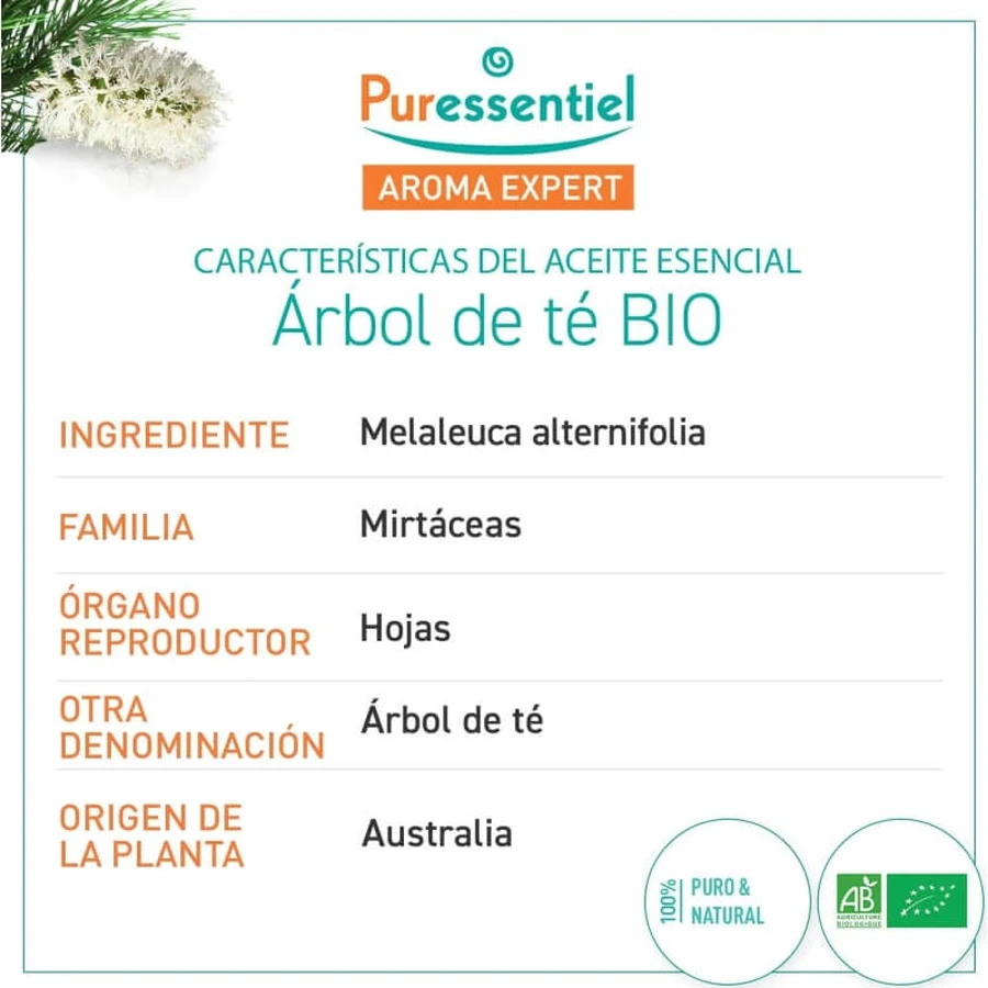 Puressentiel Tea Tree-olie, biologische etherische olie, 10 ml