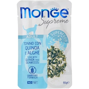 Monge Supreme Adult Tuna with Quinoa and Seaweed - Complete Food for Adult Cats, 80 g
