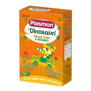 Plasmon Dinosaurs - Pasta de trigo duro y espinacas para niños, 250 g