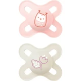 Mam Start nano - 2 pacifiers with silicone nipples, 0–2 months, pink