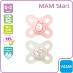Mam Start nano - 2 fopspenen met siliconen speentjes, 0–2 maanden, roze
