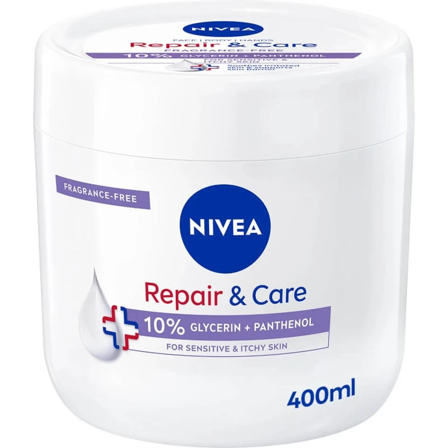 Nivea Repair &amp; Care - Crema corporal para piel sensible, 400 ml