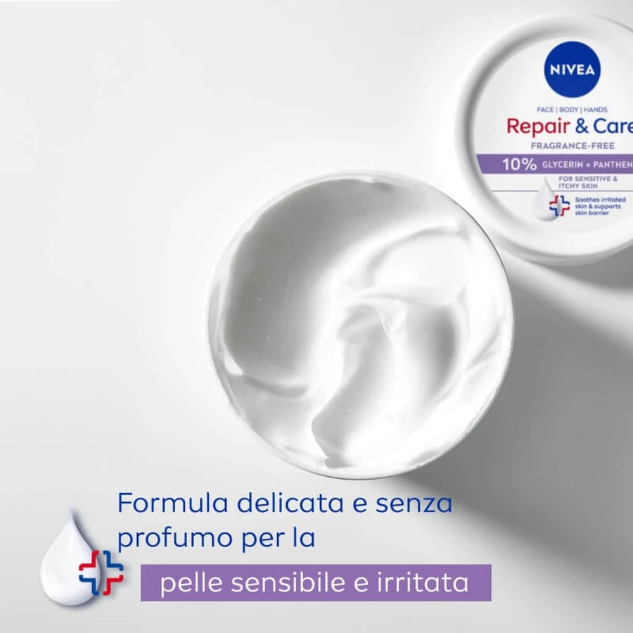Nivea Repair &amp; Care - Crema corporal para piel sensible, 400 ml