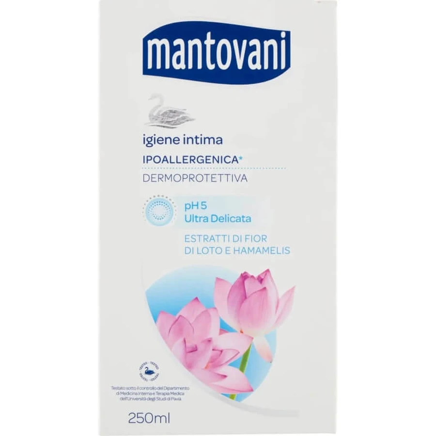 Mantovani Ultra Gentle pH 5 with Lotus Flower and Witch Hazel Extracts - Intimate Cleanser 250 ml