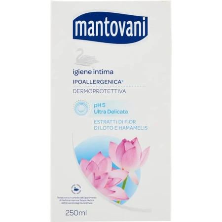 Mantovani Ultra Gentle pH 5 with Lotus Flower and Witch Hazel Extracts - Intimate Cleanser 250 ml