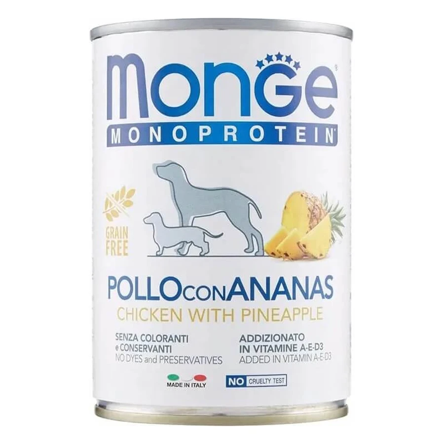 Monge Chicken with Pineapple - Wet Dog Food, 1 can (400 g)