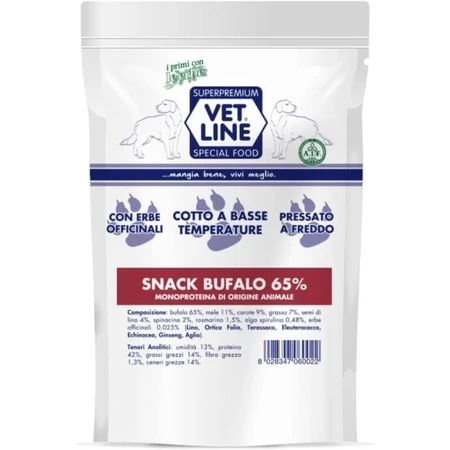 Vet Line Buffalo Snack 65 % – Kaltgepresster Hundesnack, 80 g