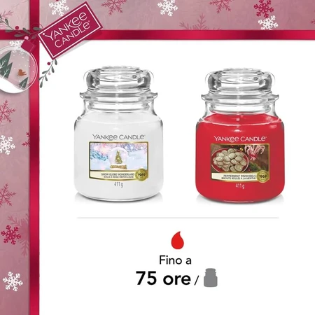 Coffret de bougies parfumées Yankee Candle, format moyen - Snow Globe Wonderland + Peppermint Pinwheels