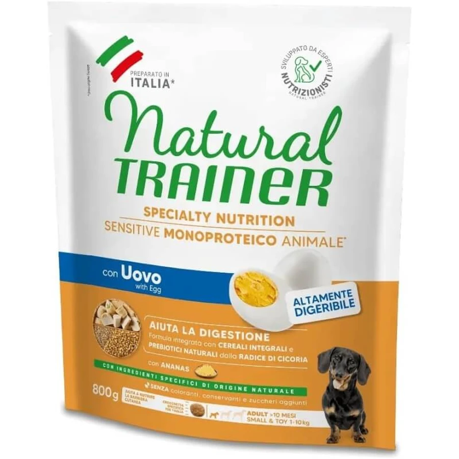 Natural Trainer Sensitive (Gluten-Free, Egg-Free) – Complete Food for Adult Small Toy Breed Dogs, 800 g