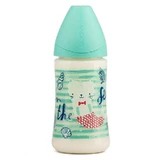 Suavinex-babyfles met brede hals en anatomische siliconen speen, 0–6 maanden, groen, 270 ml