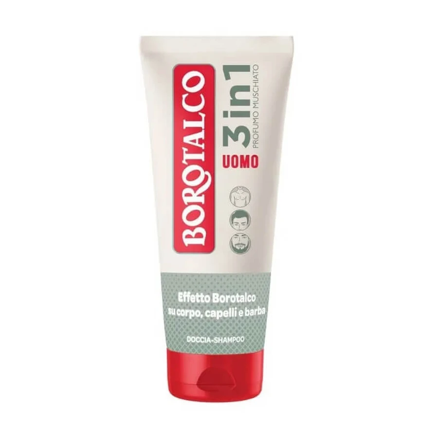 Borotalco for Men - 3-in-1 Shower Shampoo, Musk Scent, 200 ml