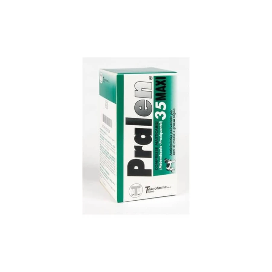 Teknofarma Pralen Maxi - 35 kauwtabletten voor de behandeling van nematoden en lintwormen bij honden