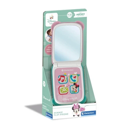 Clementoni Minnie Flip Phone - Interactive Toy Smartphone for Kids