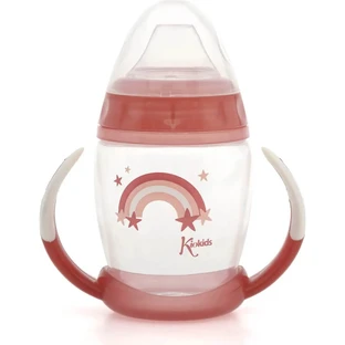 Kiokids Step 1 Trinklernbecher mit Henkeln, 270 ml – Rosa, ab 6 Monaten