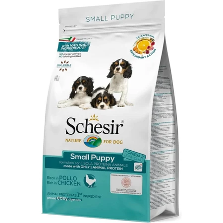 Schesir Small Puppy Chicken – Alleinfuttermittel für Welpen kleiner Rassen, 800 g