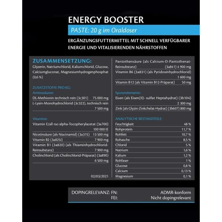 Pâte énergisante Equality Equistro - Complément alimentaire énergétique pour chevaux et poneys, 20 g