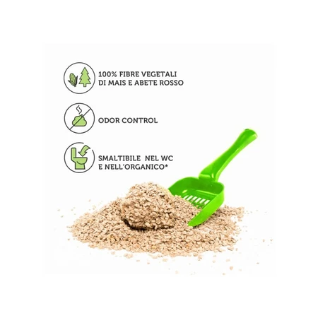 Welly Ecolit - Arena para gatos ecológica, compostable, que se aglomera de forma natural y controla los olores, 15 litros