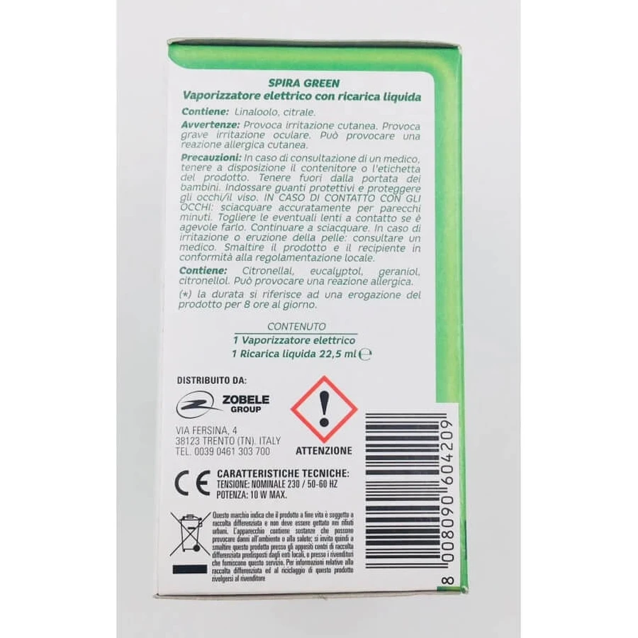 Spira Vaporizzatore elettrico green - insetticida