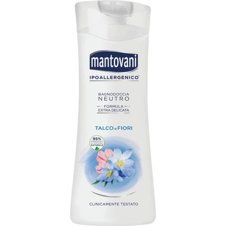 Mantovani Talc et Fleurs Blanches - Gel douche non parfumé 400 ml