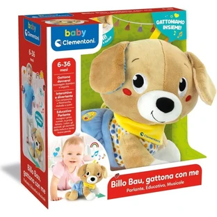 Clementoni Billo Bau, «Crawl with Me» — Peluche interactivo que habla, de 6 a 36 meses