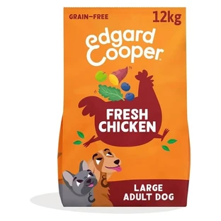 Edgard & Cooper Chicken Kibble - Complete Food for Adult Large-Breed Dogs, 12 kg