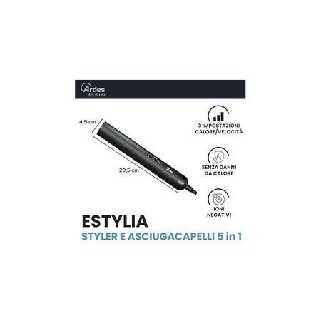 Ardes Estylia arphon03 - Sèche-cheveux et appareil de coiffure multifonction 5-en-1 - Noir