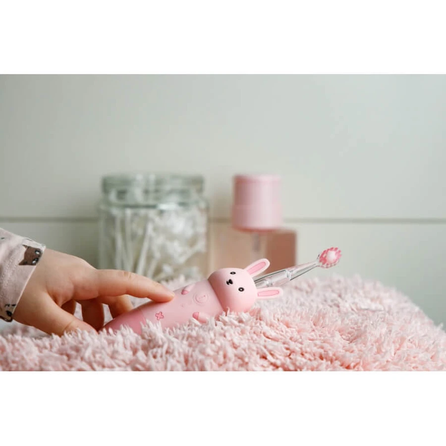 Innogio Gio Rabbit - Sonic Toothbrush with Interchangeable Light-Up Brush Head - Pink