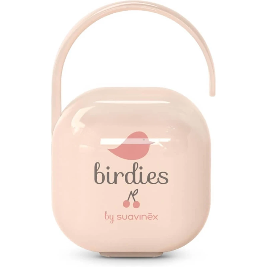 Suavinex Birdies – Rosa Schnulleretui für 2 Schnuller