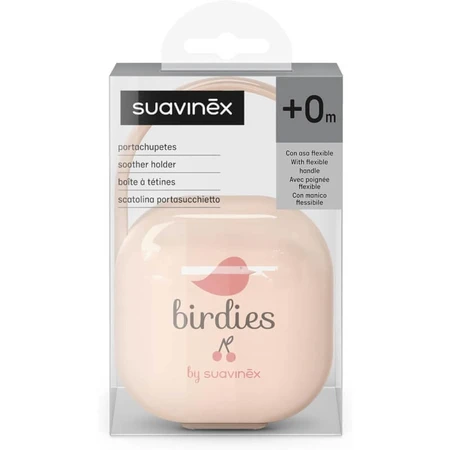 Suavinex Birdies – Rosa Schnulleretui für 2 Schnuller
