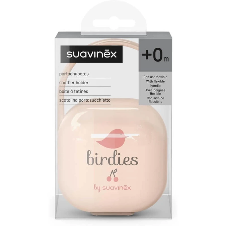 Suavinex Birdies – Rosa Schnulleretui für 2 Schnuller