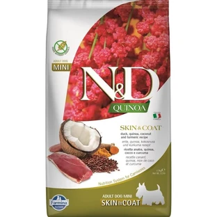 Farmina N&amp;d Quinoa Skin &amp; Coat Ente, Kokosnuss und Kurkuma – Trockenfutter für Hunde mit Nahrungsmittelunverträglichkeiten, 2,5 kg