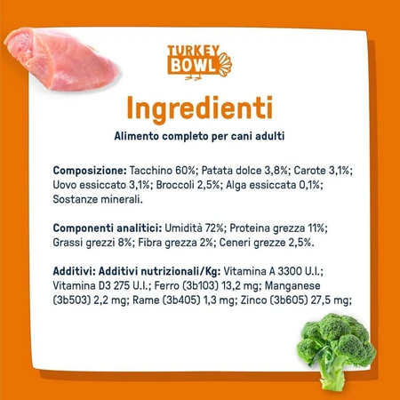 Dog Heroes Turkey Bowl - Aliment complet pour chiens adultes présentant des sensibilités digestives ou des problèmes de poids, 390 g