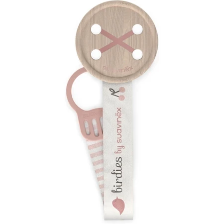 Suavinex Birdies - Pink Fabric Pacifier Clip