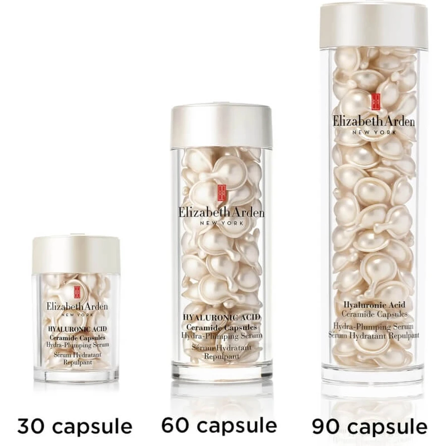 Elizabeth Arden Ácido hialurónico y ceramidas: sérum hidratante y reafirmante, 60 cápsulas