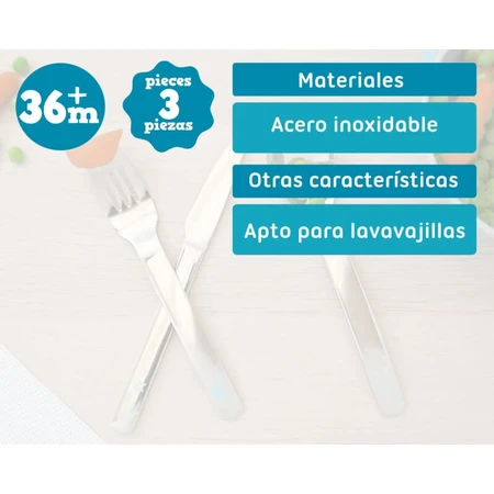 Kiokids Edelstahl-Besteckset – Hellblau