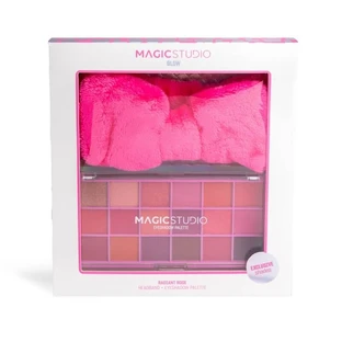 Magic Studio Make-up-Set mit einer Lidschattenpalette mit 18 Farbtönen und einem „Glow Pretty Girls“-Stirnband, in einer Schachtel