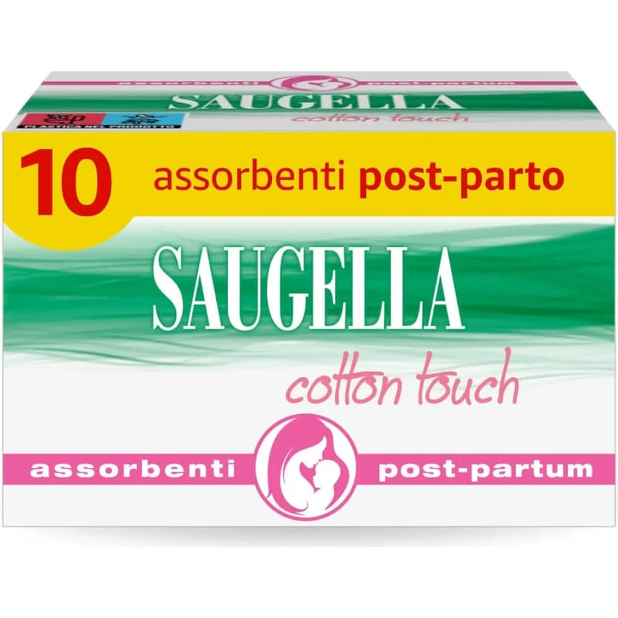 Saugella Postpartum Pads, Cotton Touch, 10 pads