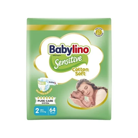 Babylino Sensitive - 64 pañales mini talla 2 (3–6 kg)