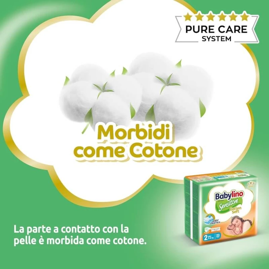 Babylino Sensitive - 64 pañales mini talla 2 (3–6 kg)