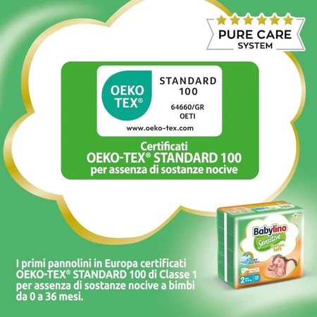 Babylino Sensitive - 64 pañales mini talla 2 (3–6 kg)