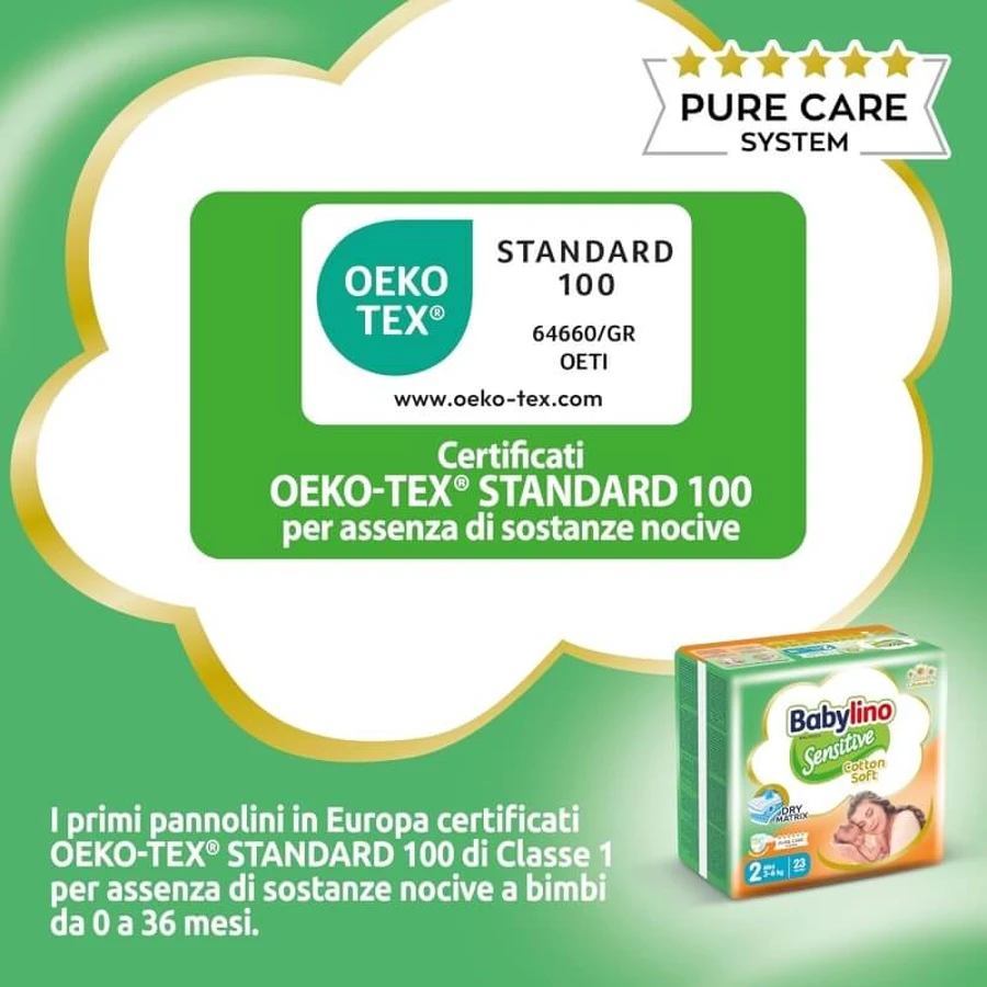 Babylino Sensitive - 64 pañales mini talla 2 (3–6 kg)