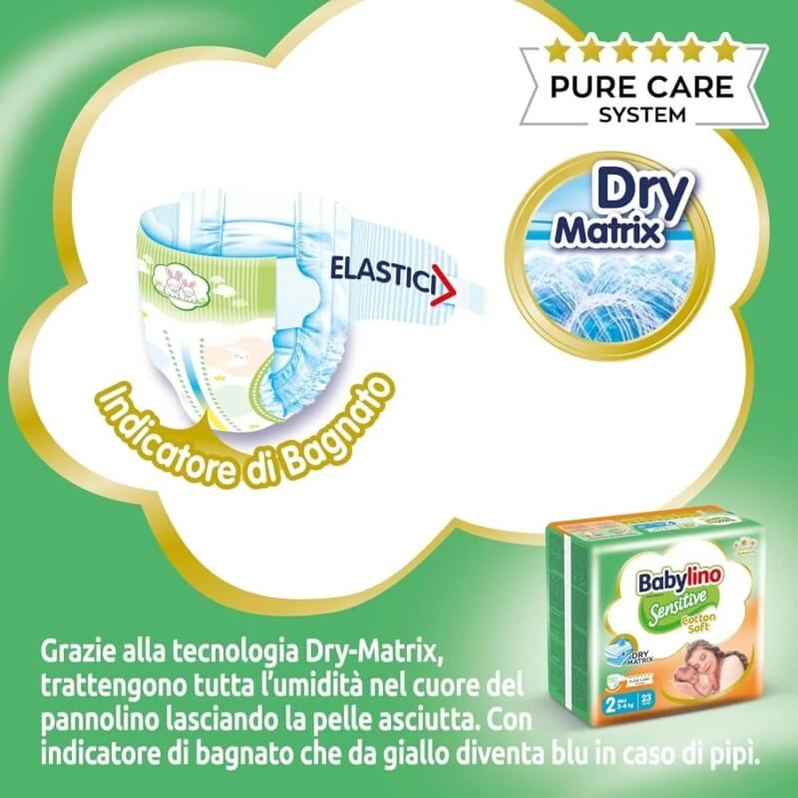 Babylino Sensitive - 64 pañales mini talla 2 (3–6 kg)