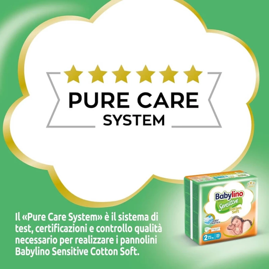 Babylino Sensitive - 64 pañales mini talla 2 (3–6 kg)