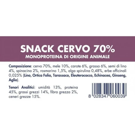 Vet Line 70 % Hirsch-Snack – kaltgepresster Hundesnack, 80 g