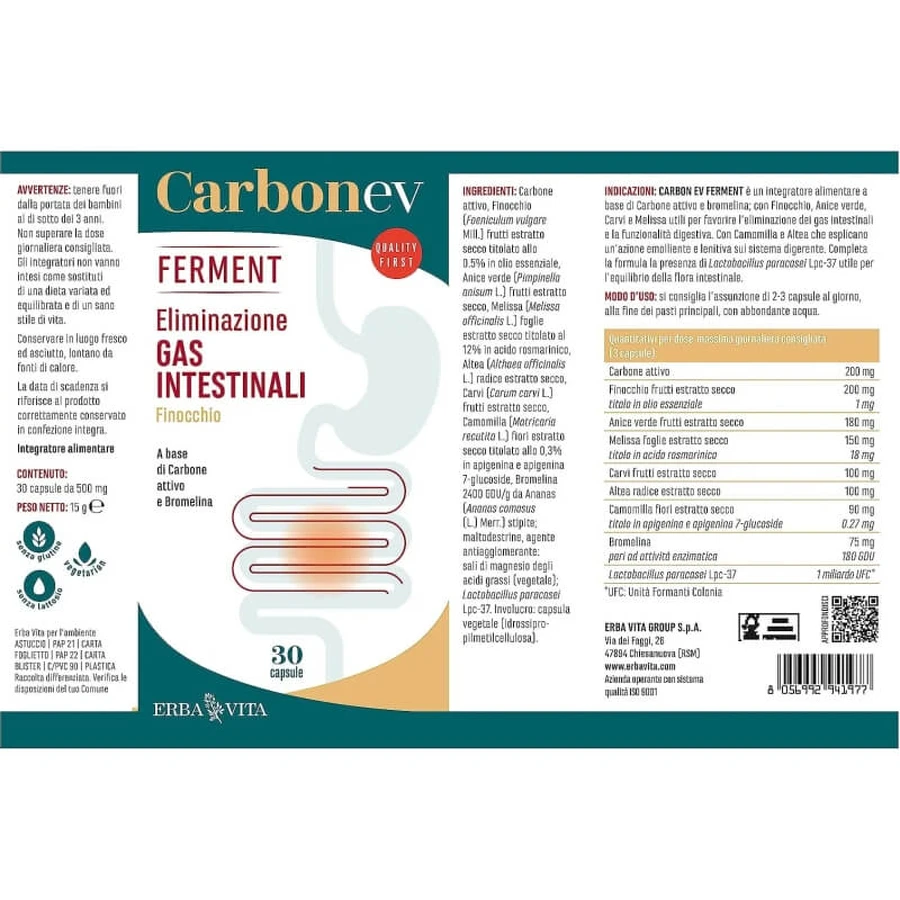 Carbon EV Ferment 30 capsules - dietary supplement for gut health