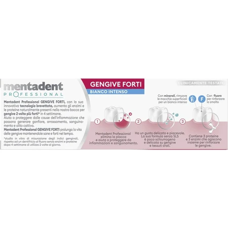 Mentadent Professional - Dentifrice pour des gencives solides, blancheur intense, 75 ml