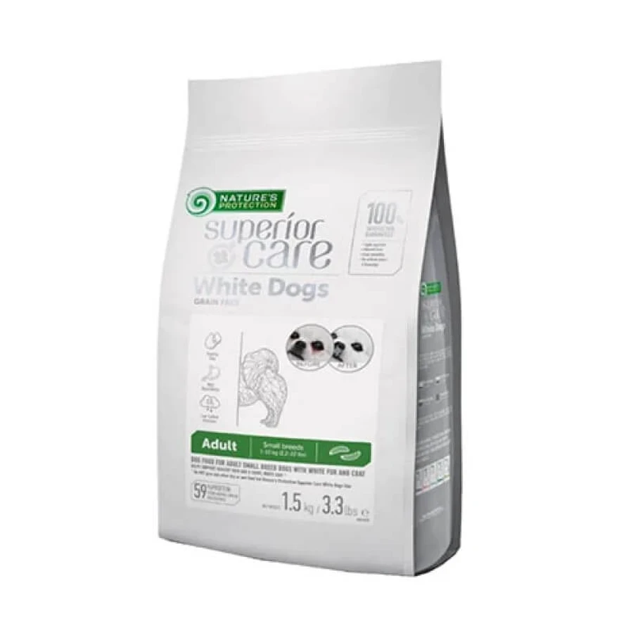 Nature's Protection Superior Care White Dog aux protéines d'insectes - Croquettes pour petits chiens adultes au pelage clair, 1,5 kg