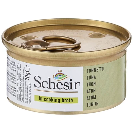 Schesir Tonnetto au bouillon - Nourriture humide pour chats adultes, 70 g