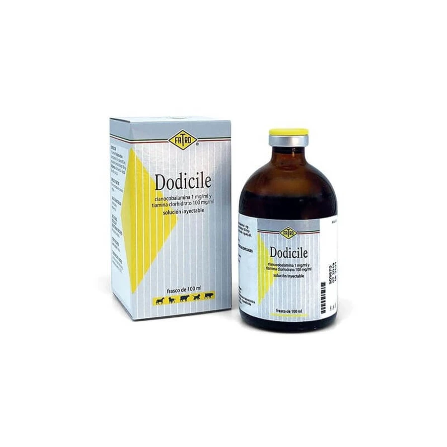 Fatro Dodicile – Tierarzneimittel, Injektionslösung mit den Vitaminen B1 und B12 für Tiere, 100 ml